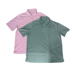 Lot of‎ 2 Age of Wisdom & Nicoby Polo Shirts Mens Large Modal Blend Pink Green